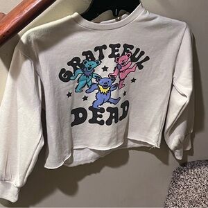 Grateful Dead Kids cream cropped Sweatshirt with Colorful Bears